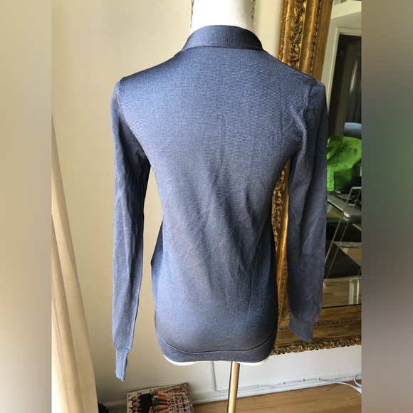 Madeleine metallic blue button down cardigan size small - Picture 2 of 6